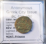 #i105# Anonymous Greek city issue bronze coin from Priapos 400-300 BC