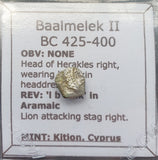 #g753# Rare silver Greek coin of King Baalmelek II 425-400 BC (Kition, Cyprus)