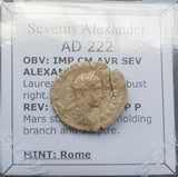#p346# Roman silver denarius coin of Severus Alexander from 222 AD