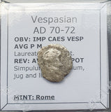#p352# Roman silver denarius coin of Vespasian from 70-72 AD