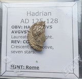 #p369# Roman Silver Denarius coin of Hadrian from 124-128 AD (Crescent)