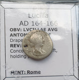 #L331# Roman silver denarius coin of Lucilla from 164-166 AD