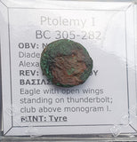 #p391# Greek Ptolemaic coin of King Ptolemy I from 305-282 BC