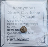 #L467# Anonymous silver Greek city issue Hemiobol from Mylasa, 520-490 BC