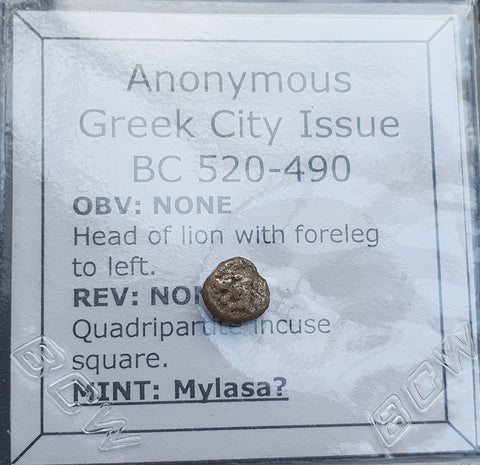 #L467# Anonymous silver Greek city issue Hemiobol from Mylasa, 520-490 BC