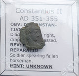 #p243# Roman Bronze coin issued by Constantius II from 351-355 AD