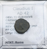 #o782# Roman quadrans bronze coin of Claudius I from 41 AD