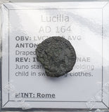 #p285# Roman limes denarius coin of Lucilla from 164 AD