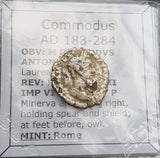 #o321# Roman silver denarius coin of Commodus from 183-184 AD