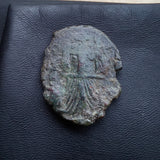#p332# Rare Byzantine Follis coin of Constans II from 641-668 AD