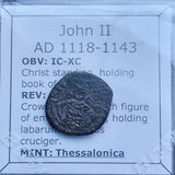 #o002# Byzantine Half Tetarteron coin of John II from 1117-1143 AD