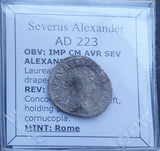 #p347# Roman silver denarius coin of Severus Alexander from 223 AD