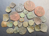 #Lot58A# 25 Uncleaned Byzantine Bronze coins from 450-1300 AD