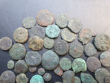 #Lot60A# 46 Uncleaned Greek Bronze coins from 400-1 BC