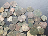 #Lot59A# 90 Uncleaned Islamic Bronze & Copper coins from 661-1850 AD