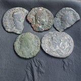 #Lot43A# Ex-dealers lot of 5 Ancient silver/bronze Roman coins from 87-221 AD