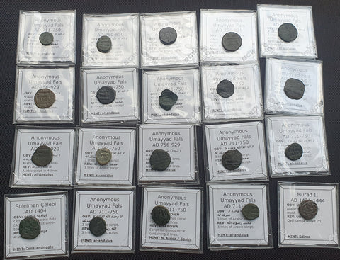 #Lot41A# Lot of 20 Identified Islamic bronze coins from 711-1444 AD