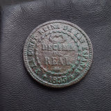 #n766# Spanish 1 Decima de Real coin of Isabel II from 1855 AD