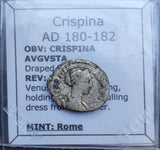#k835# Roman silver denarius coin of Crispina from 180-182 AD