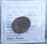 #p537# Roman silver denarius coin of Severus Alexander from 222-228 AD
