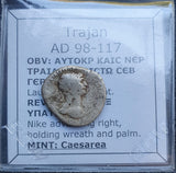 #p415# Roman silver denarius coin of Trajan from 98-117 AD