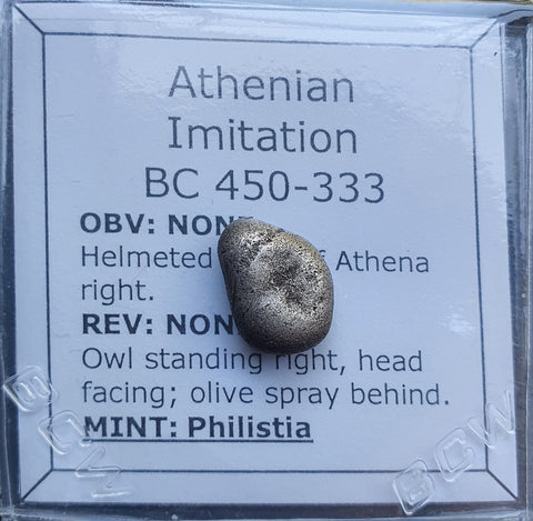 #p480# Anonymous Silver Greek Obol coin 'Athenian Imitation' from Philistia 450-300 BC