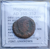 #p338# Roman Bronze coin issued by Magnentius from 350-352 AD