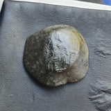 #I522# Byzantine Trachy coin of Isaac II from 1185-1195 AD (Constantinople)
