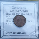 #p438# Roman Bronze coin issued by Constans from 347-348 AD