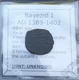 #p405# Ottoman copper Mangir coin of Bayezid I from 1389-1402 AD