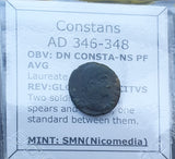 #p490# Roman Bronze coin issued by Constans from 346-348 AD