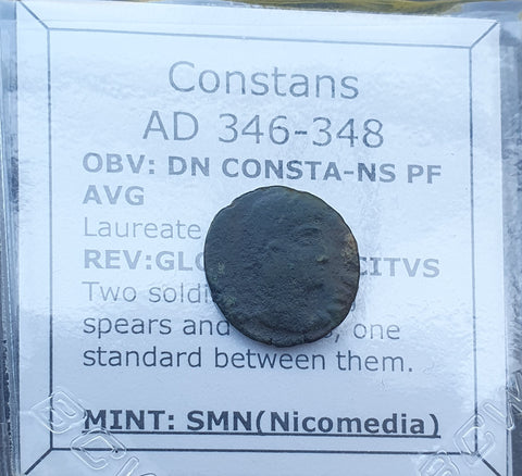 #p490# Roman Bronze coin issued by Constans from 346-348 AD