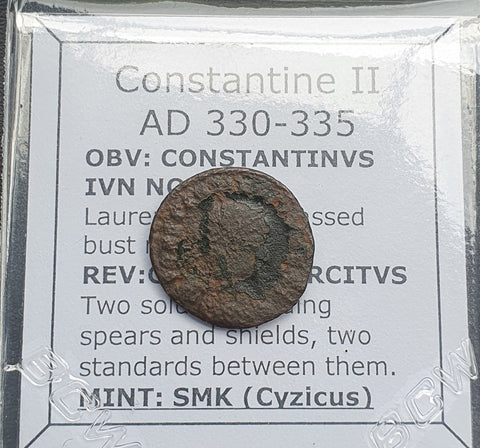 #p633# Roman Bronze coin issued by Constantine II from 330-335 AD