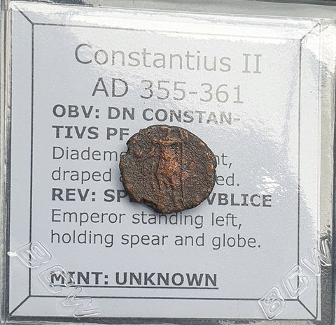 #p647# Roman Bronze coin issued by Constantius II from 355-361 AD