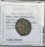 #P618# Roman Antoninianus coin of Gallienus from 260-268 AD