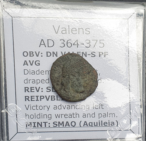 #P626# Roman Bronze coin issued by Valens from 364-375 AD