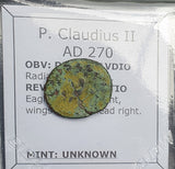#p612# Roman posthumous Antoninianus coin of Claudius II from 270 AD