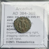 #P627# Roman Bronze coin issued by Arcadius from 384-388 AD