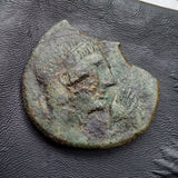 #N591# Large Iberian Greek City Issue Bronze Coin of Castulo from 180-25 BC