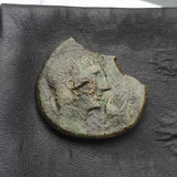 #N591# Large Iberian Greek City Issue Bronze Coin of Castulo from 180-25 BC