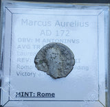 #i164# Roman silver fouree denarius coin of Marcus Aurelius from 172 AD