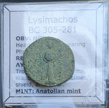 #g045# Greek bronze Macedonian coin of King Lysimachos from 305-281 BC