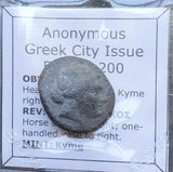 #h437# Anonymous Greek City Issue Bronze Coin of Kyme 250-200 BC