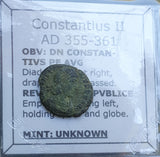 #q177# Roman Bronze coin issued by Constantius II from 355-361 AD