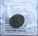 #q153# Roman Bronze coin issued by Valentinian I from 364-375 AD