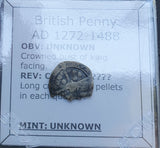 #p547# British silver penny from 1272-1488 AD