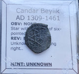 #p735# Anatolian Beylik copper Mangir coin from 1309-1461 AD