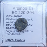 #p702# Greek Ptolemaic coin of Queen Arsinoe III, 220-204 BC