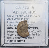#f030# Roman silver denarius coin of Caracalla from 196-199 AD