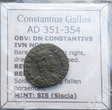 #q147# Roman bronze coin issued by Constantius Gallus from 351-354 AD